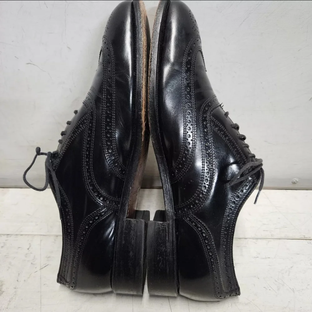 FLORSHEIM 17066-01 Lexington Wingtip Oxford Black Leather Dress Shoe Mens 11.5